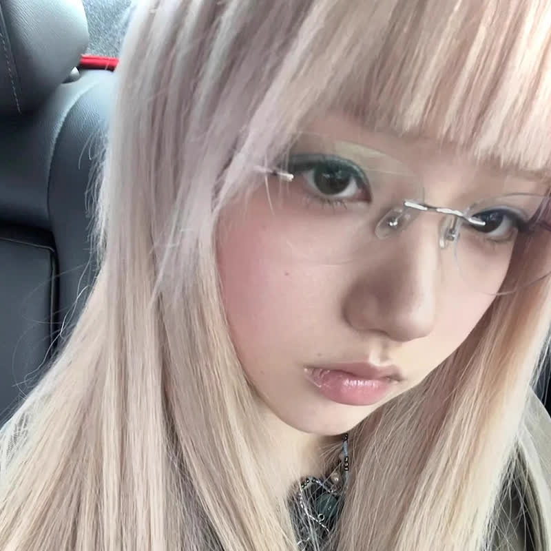 Spykay™ EG26862 Cat-Eye Titanium Frame Anti-blue Light Hipster Rimless Glasses - image 3