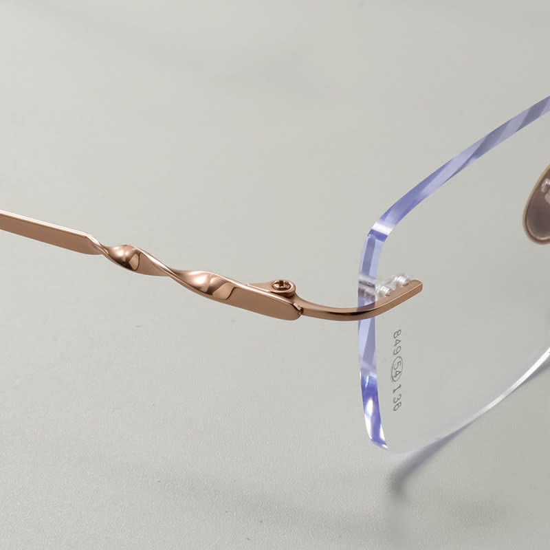 Spykay™ EG26863 Rectangle Titanium Frame Anti-blue Light Hipster Rimless Lightweight Glasses - image 9