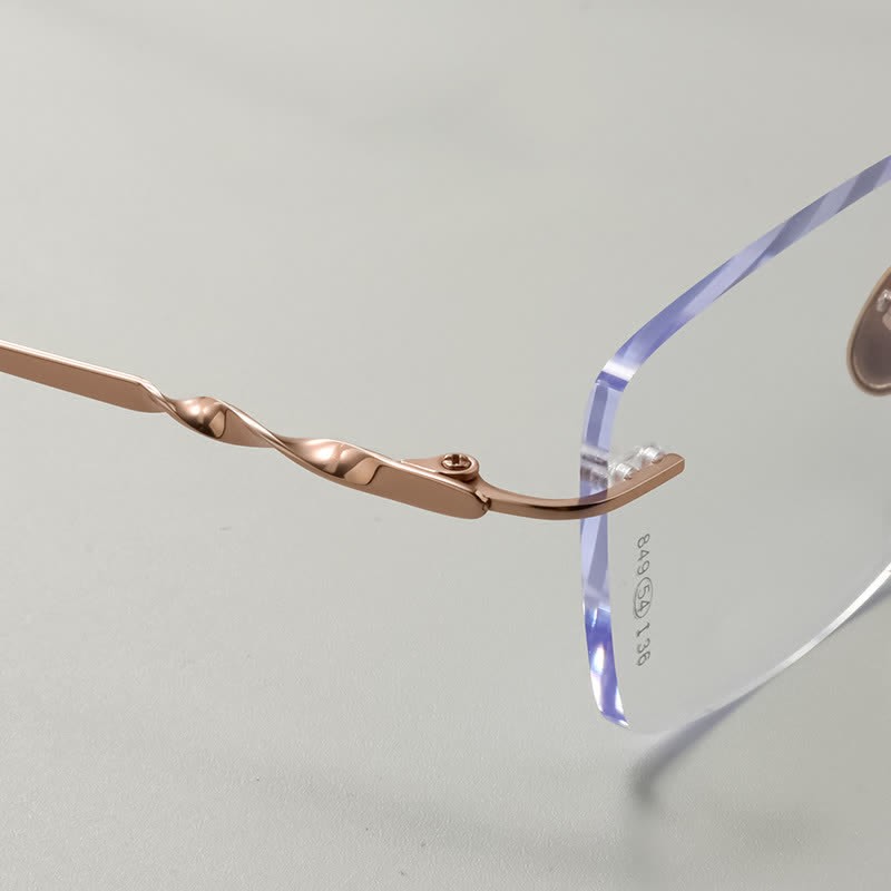 Spykay™ EG26863 Rectangle Titanium Frame Anti-blue Light Hipster Rimless Lightweight Glasses - image 9
