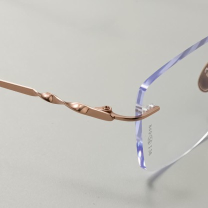 Spykay™ EG26863 Rectangle Titanium Frame Anti-blue Light Hipster Rimless Lightweight Glasses - image 9