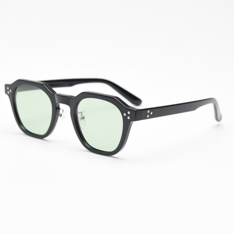 Spykay™ SG61000 Unisex Retro Geometric Frame Polarized Sunglasses  - Black/Green - image 1