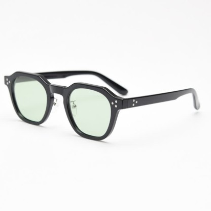 Spykay™ SG61000 Unisex Retro Geometric Frame Polarized Sunglasses  - Black/Green - image 1