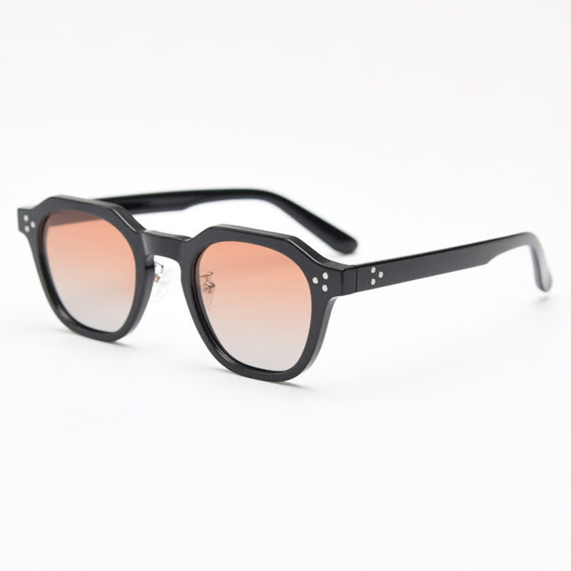 Spykay™ SG61000 Unisex Retro Geometric Frame Polarized Sunglasses  - Black/Orange - image 3