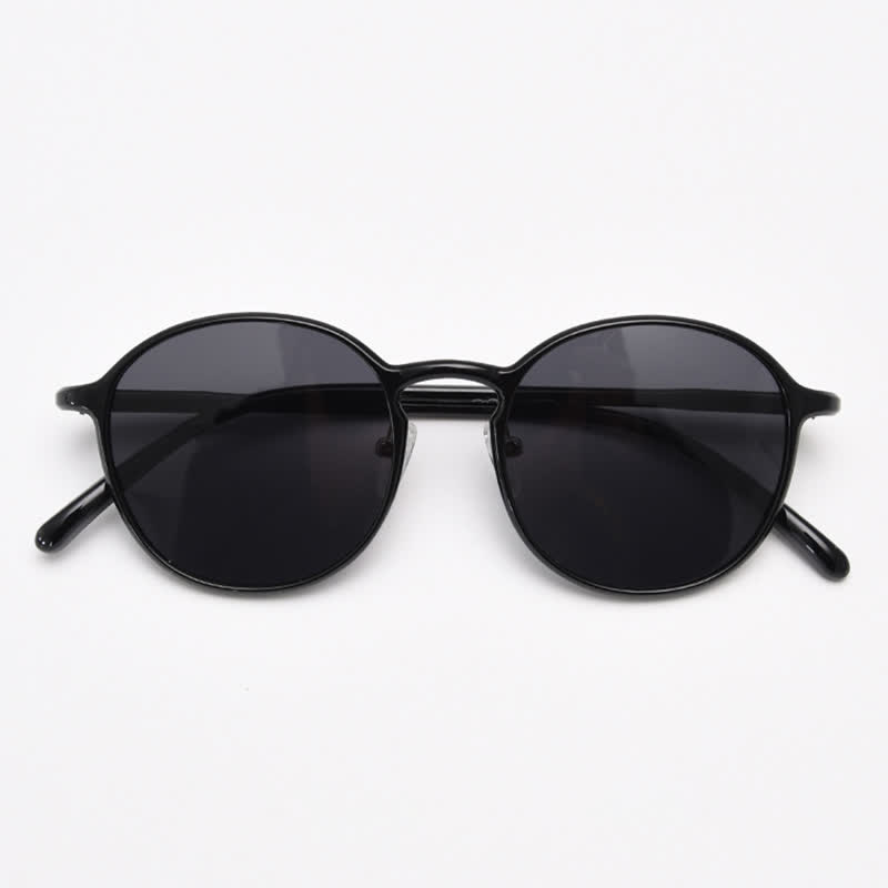 Spykay™ SG60999 Unisex Retro Simple Round Frame Polarized Sunglasses  - Black - image 1