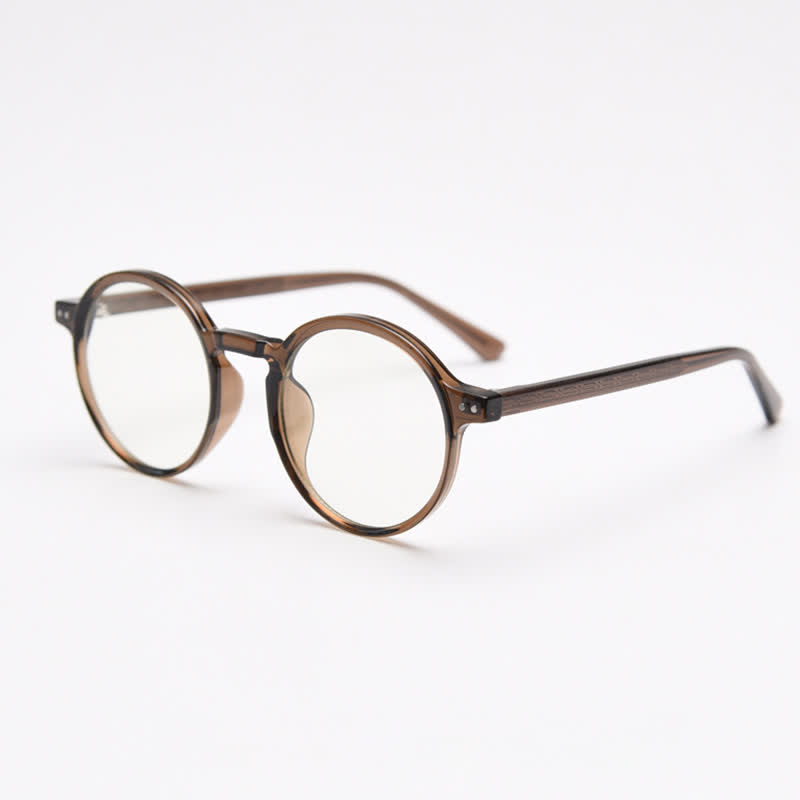 Spykay™ EG26870 Unisex Retro Simple Round Frame Anti-blue Light Glasses  - Brown - image 11