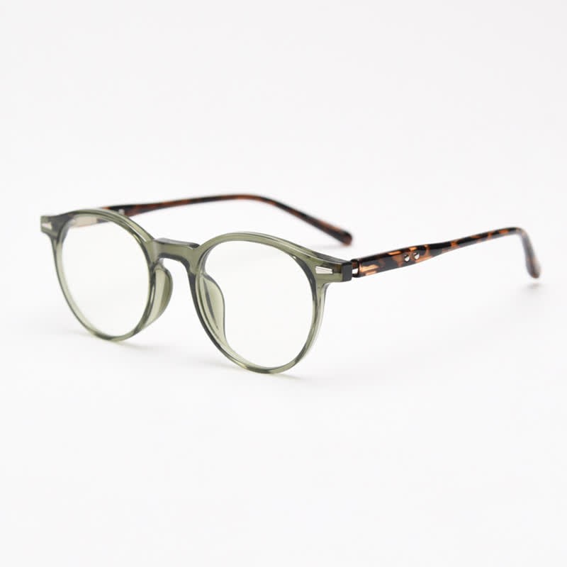 Spykay™ EG26869 Simple Round Frame Anti-blue Light Classic Glasses  - Green/Tortoise Shell - image 2
