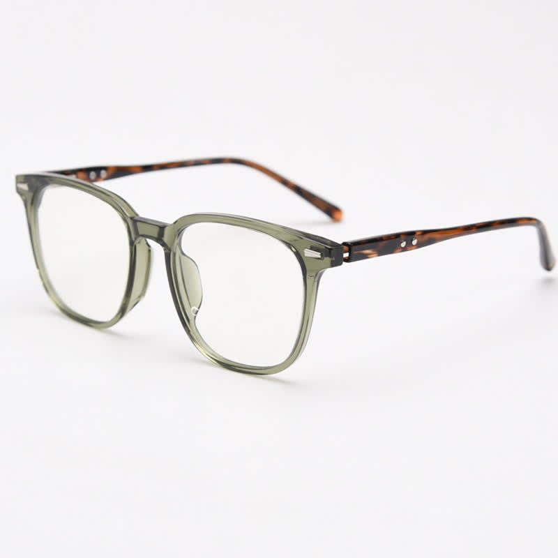 Spykay™ EG26868 Large Square Frame Anti-blue Light Retro Classic Glasses  - Green/Tortoise Shell - image 2