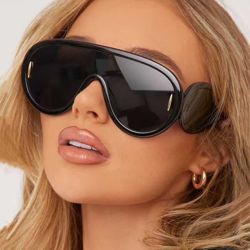 Spykay™ SG61002 Steampunk One-piece Frame Oversized Mirrored Sunglasses - image 11