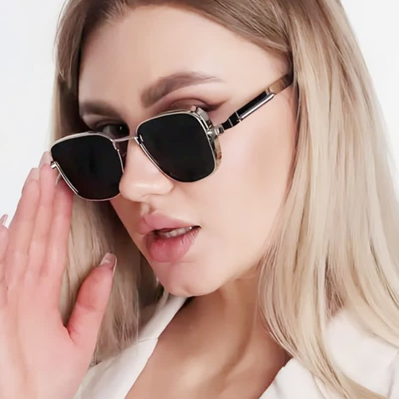 Spykay™ SG61005 Steampunk Square Frame Spring Temples Retro Sunglasses - image 1