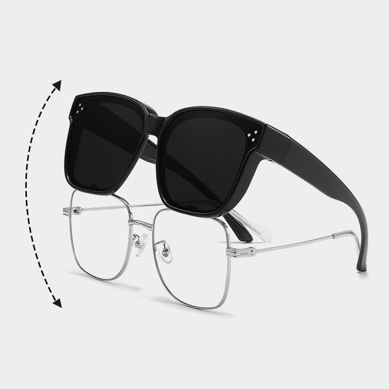 Spykay™ SG61006 Fit Over Glasses Square Frame Classic Polarized Sunglasses for Women Men - image 1