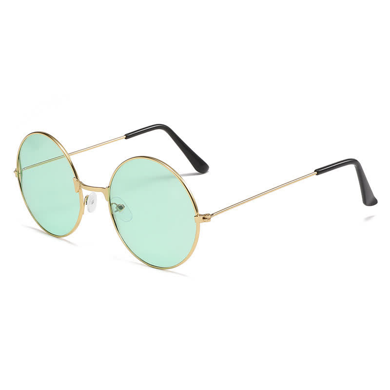 Spykay™ SG61008 Retro Round Frame Metal Sunglasses for Women Men - Light Green - image 14