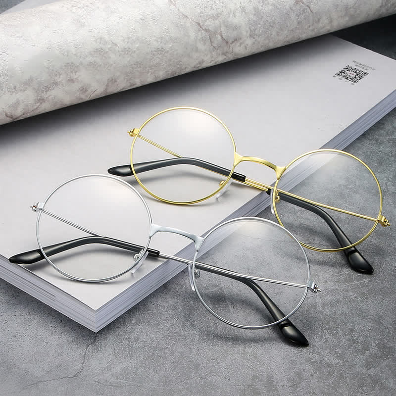 Spykay™ EG26874 Retro Round Frame Metal Anti-blue Light Glasses for Women Men - image 17