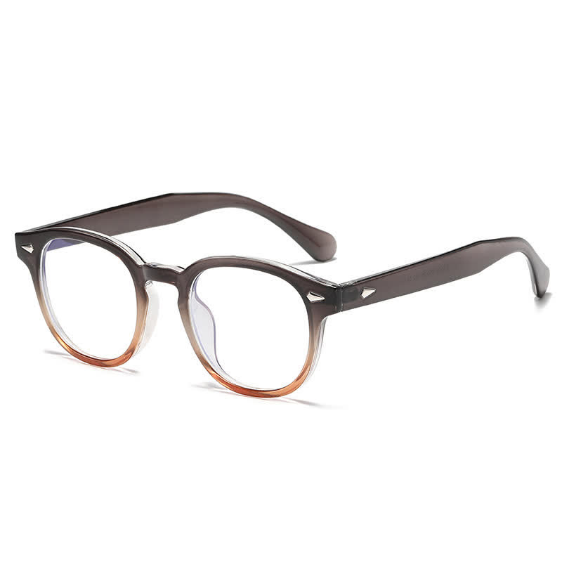 Spykay™ EG26875 Retro Round Frame Anti-blue Light Glasses - Grey/Brown - image 1
