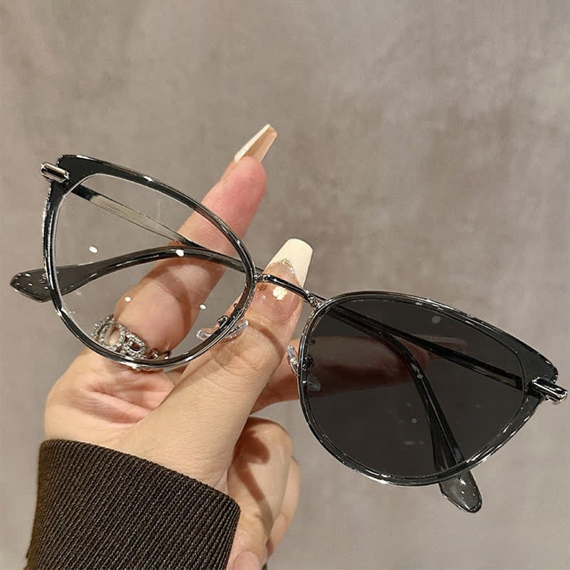 Spykay™ SG61009 Classic Simple Cat-Eye Anti-blue Light Photochromic Sunglasses - Grey - image 3