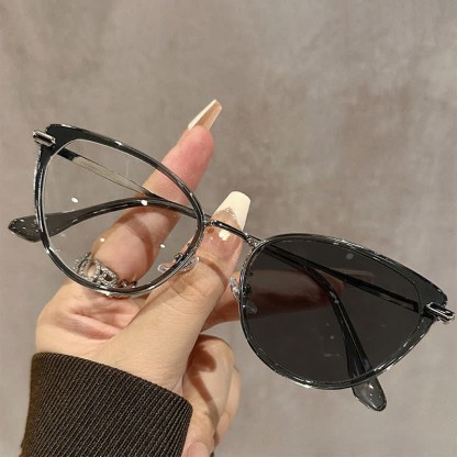 Spykay™ SG61009 Classic Simple Cat-Eye Anti-blue Light Photochromic Sunglasses - Grey - image 3