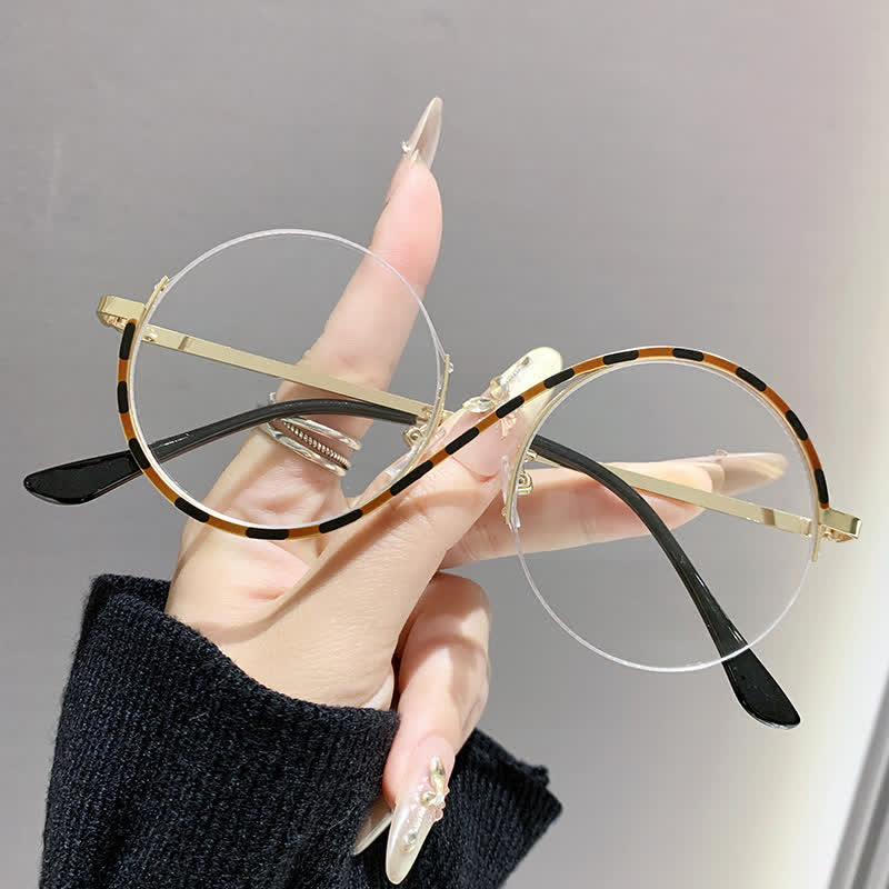 Spykay™ EG26662 "S" Design Metal Semi-Rimless Round Frame Unique Retro-Vintage Glasses - image 2