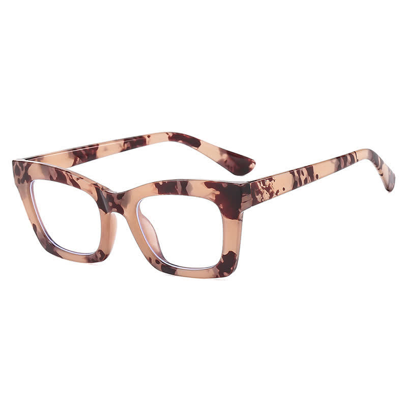 Spykay™ EG26879 Anti-blue Light Square Thick Frames Fashion Eyeglasses - Beige Floral - image 2