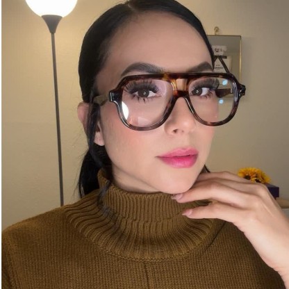 Spykay™ EG26883 Anti-blue Light Double Bridges Oversized Aviator Thick Eyeglasses - image 4