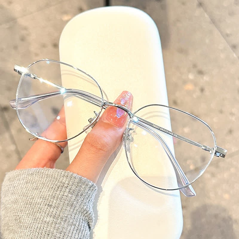 Spykay™ EG26890 Lightweight Round Frame Anti-blue Light Glasses - Silver - image 1