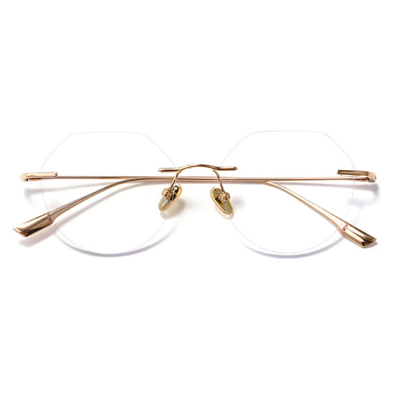 Spykay™ EG26893 Geometric Titanium Frame Anti-blue Light Hipster Rimless Glasses - image 3