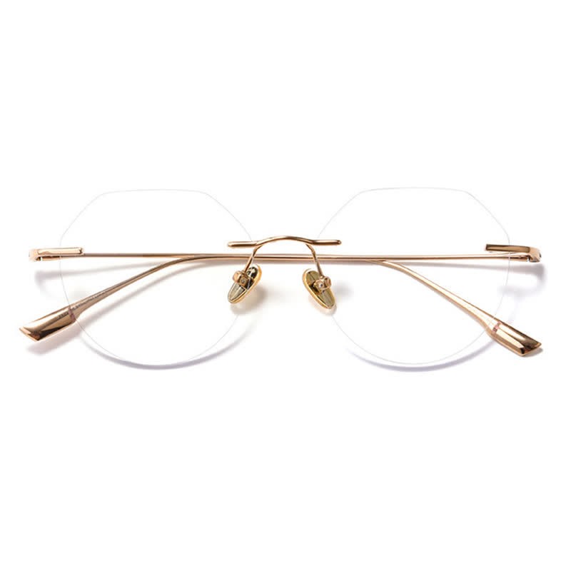 Spykay™ EG26893 Geometric Titanium Frame Anti-blue Light Hipster Rimless Glasses - image 3