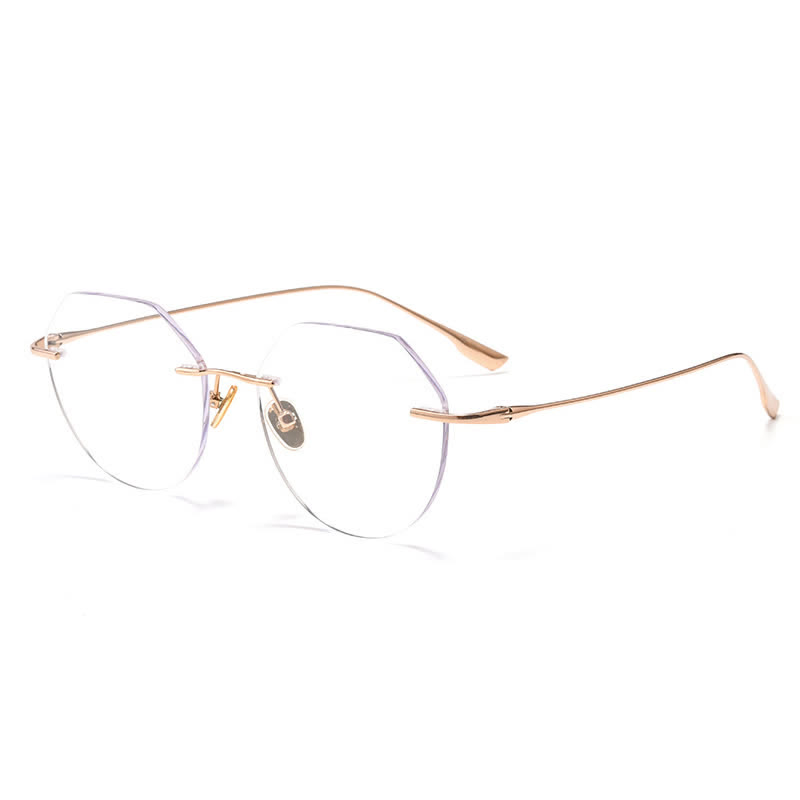 Spykay™ EG26893 Geometric Titanium Frame Anti-blue Light Hipster Rimless Glasses - image 2