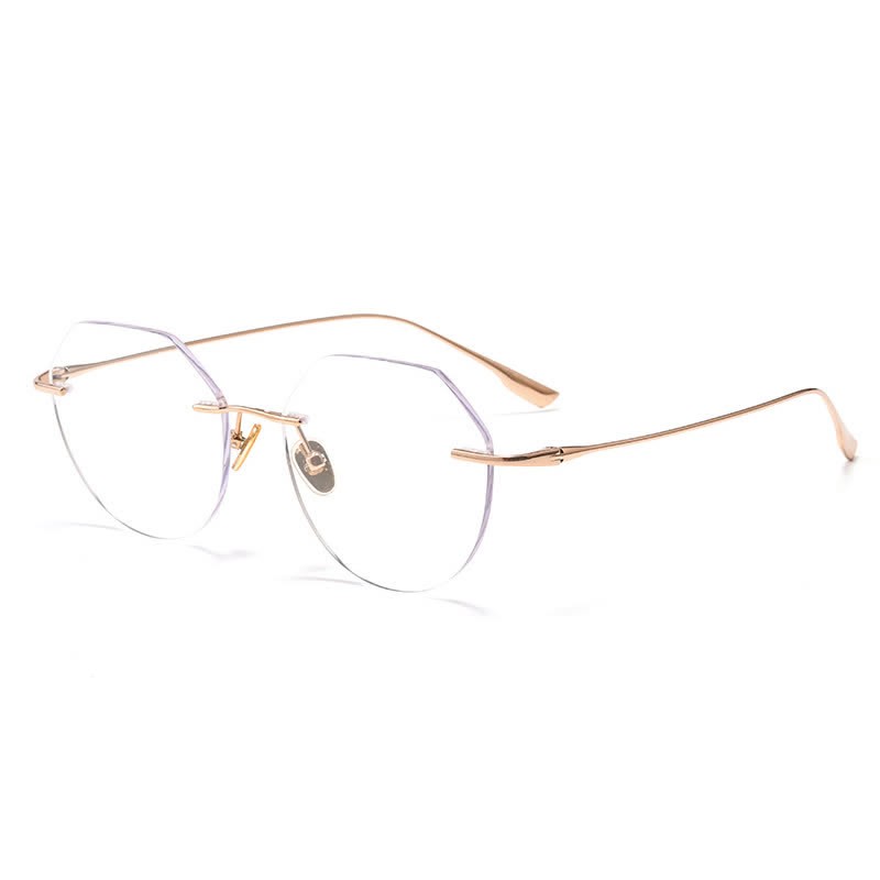Spykay™ EG26893 Geometric Titanium Frame Anti-blue Light Hipster Rimless Glasses - image 2