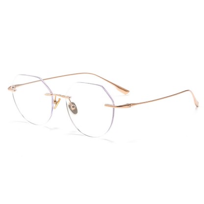 Spykay™ EG26893 Geometric Titanium Frame Anti-blue Light Hipster Rimless Glasses - image 2