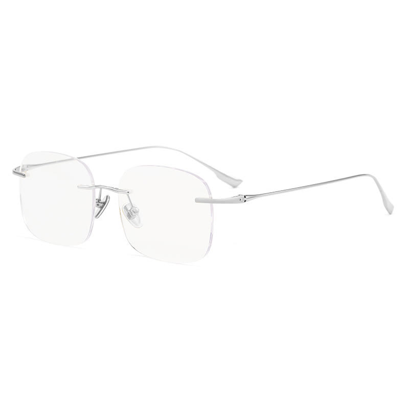 Spykay™ EG26894 Classic Square Titanium Frame Anti-blue Light Hipster Rimless Glasses - image 2