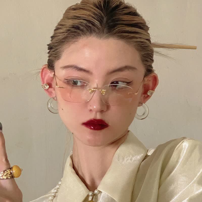 Spykay™ EG26888 Square Frame Anti-blue Light Retro Rimless Glasses - image 7