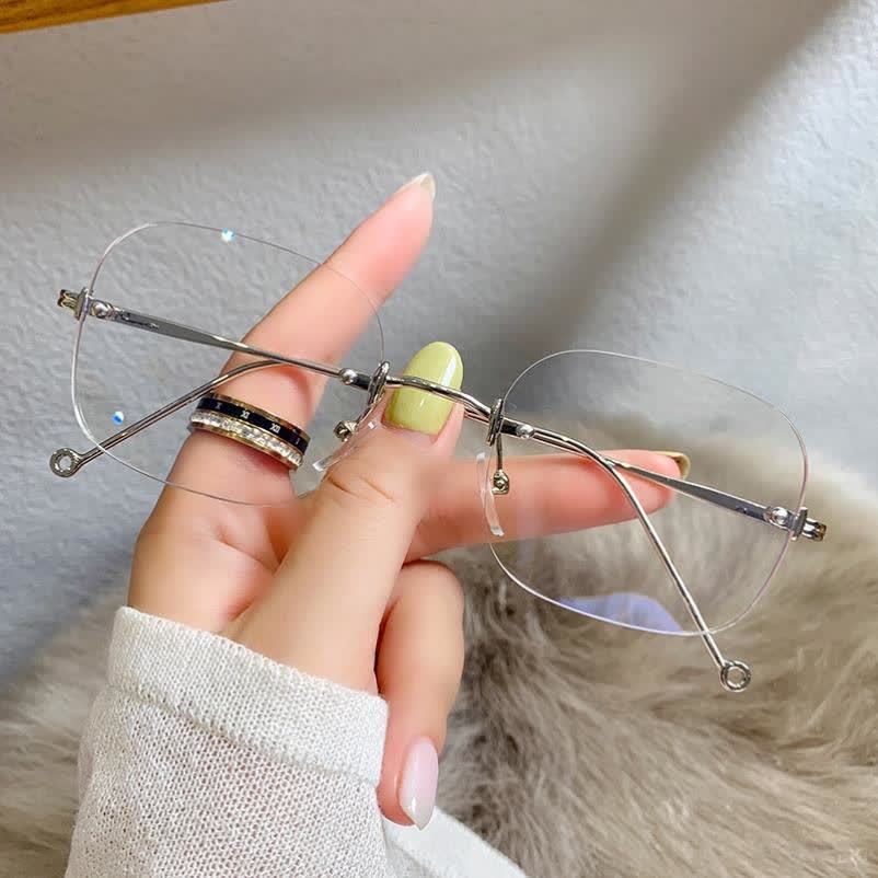 Spykay™ EG26888 Square Frame Anti-blue Light Retro Rimless Glasses - Silver - image 1