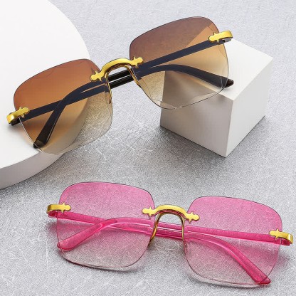 Spykay™ SG61010 Square Frame Oversized Trendy Rimless Sunglasses - image 17