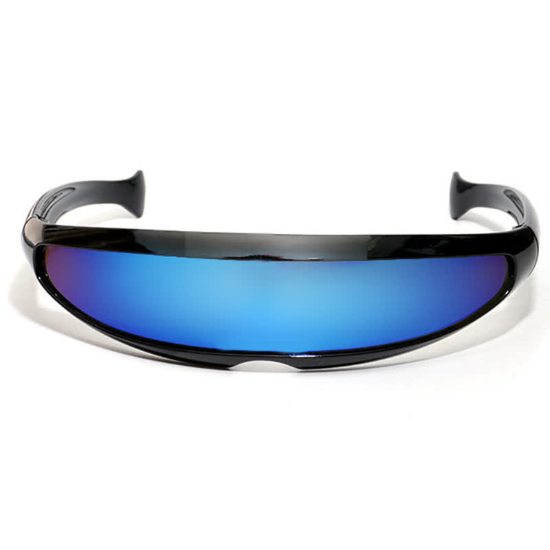 Spykay™ SG61011 One-piece Color Mirror Lens Monolens Cyclops Robotic Futuristic Narrow Y2K Punk Sunglasses - image 2