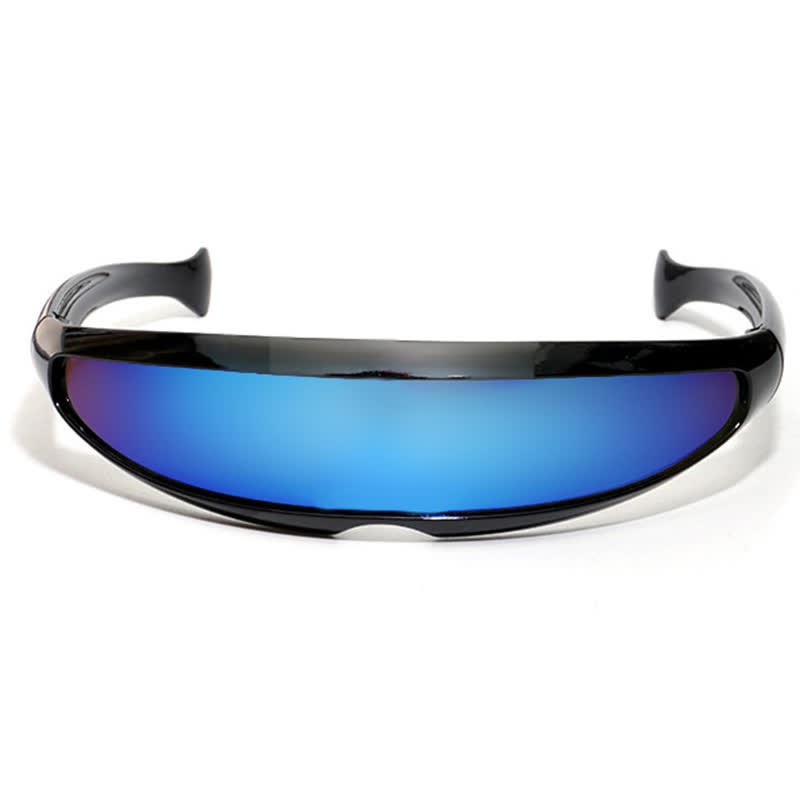 Spykay™ SG61011 One-piece Color Mirror Lens Monolens Cyclops Robotic Futuristic Narrow Y2K Punk Sunglasses - image 2