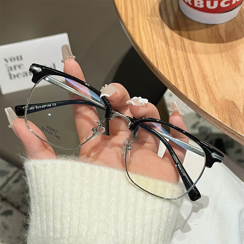 Spykay™ EG26897 Classic Square Frame Anti-blue Light Browline Glasses - image 3