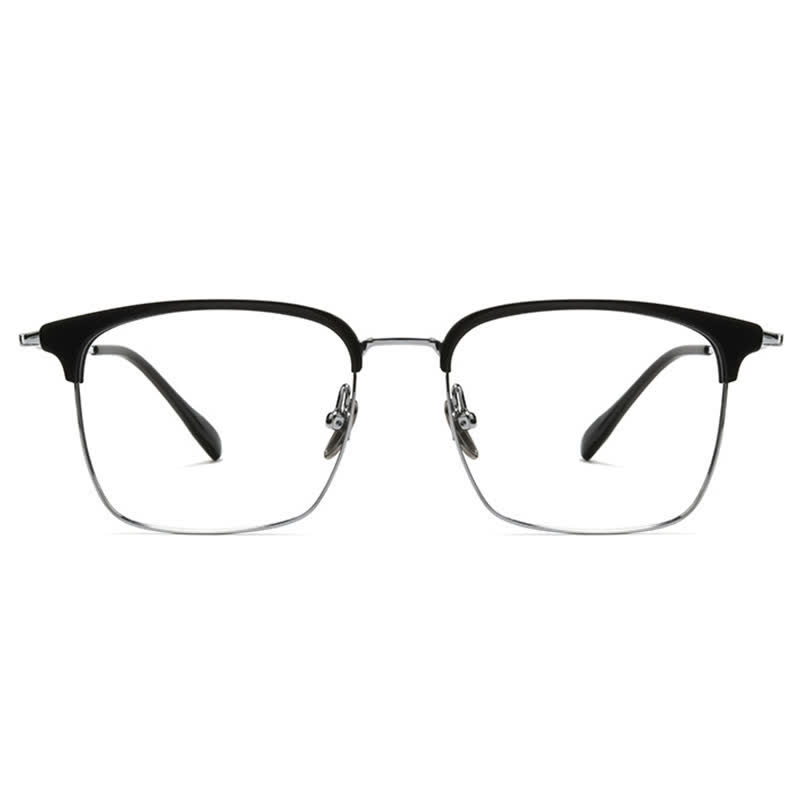 Spykay™ EG26898 Semi-Rimless Anti-blue Light Square Titanium Frame Browline Glasses - image 2