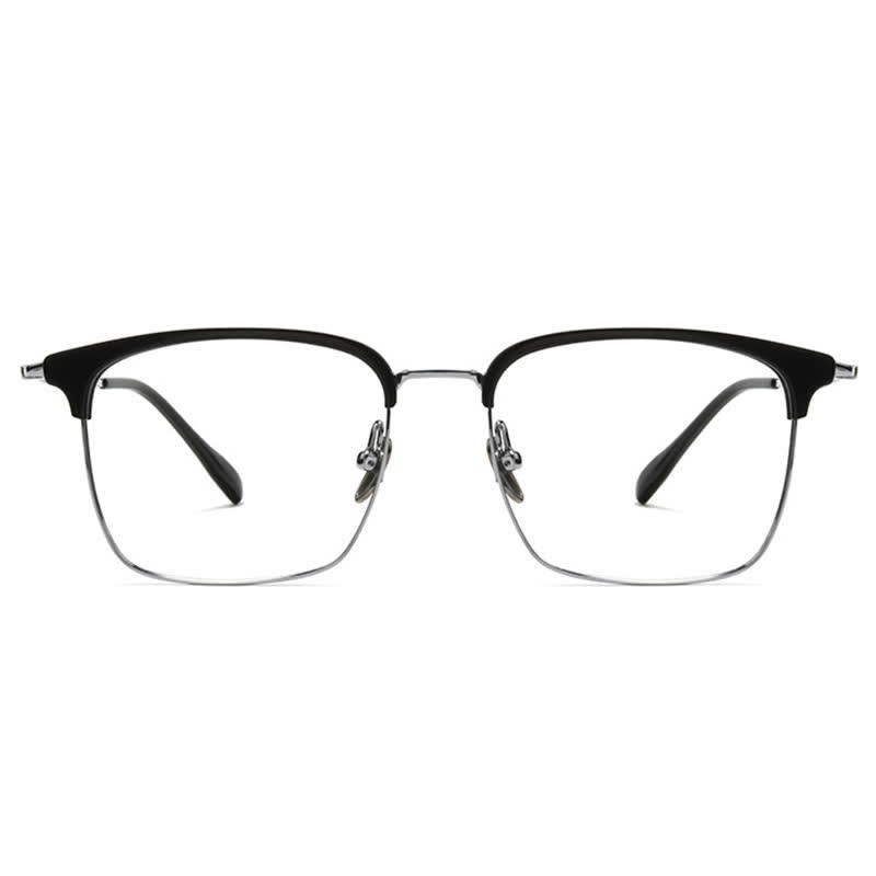 Spykay™ EG26898 Semi-Rimless Anti-blue Light Square Titanium Frame Browline Glasses - image 2