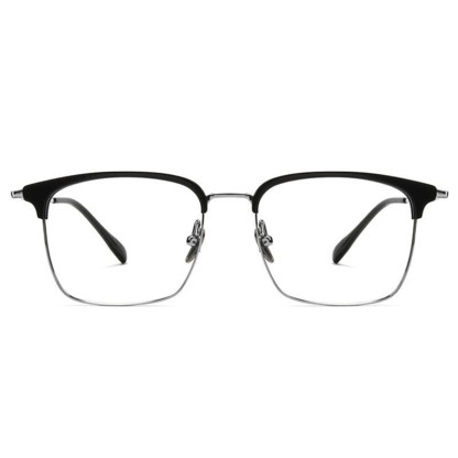 Spykay™ EG26898 Semi-Rimless Anti-blue Light Square Titanium Frame Browline Glasses - image 2
