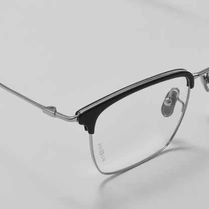 Spykay™ EG26898 Semi-Rimless Anti-blue Light Square Titanium Frame Browline Glasses - image 10