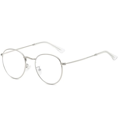 Spykay™ EG26906 Retro Simple Round Frame Anti-blue Light Hipster Glasses - Silver - image 7