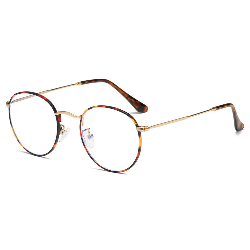 Spykay™ EG26906 Retro Simple Round Frame Anti-blue Light Hipster Glasses - Leopard - image 2