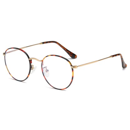 Spykay™ EG26906 Retro Simple Round Frame Anti-blue Light Hipster Glasses - Leopard - image 2