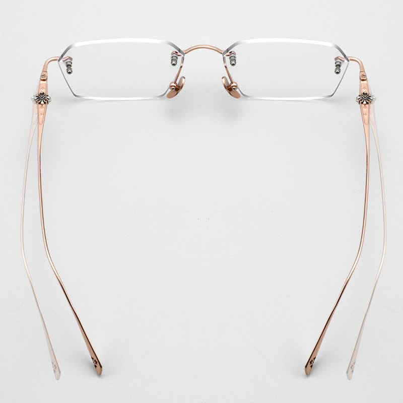Spykay™ EG26901 Titanium Geometric Frame Anti-blue Light Hipster Rimless Glasses - image 4