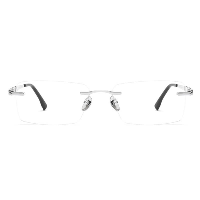 Spykay™ EG26903 Retro Simple Rectangle Frame Anti-blue Light Hipster Rimless Glasses - image 2