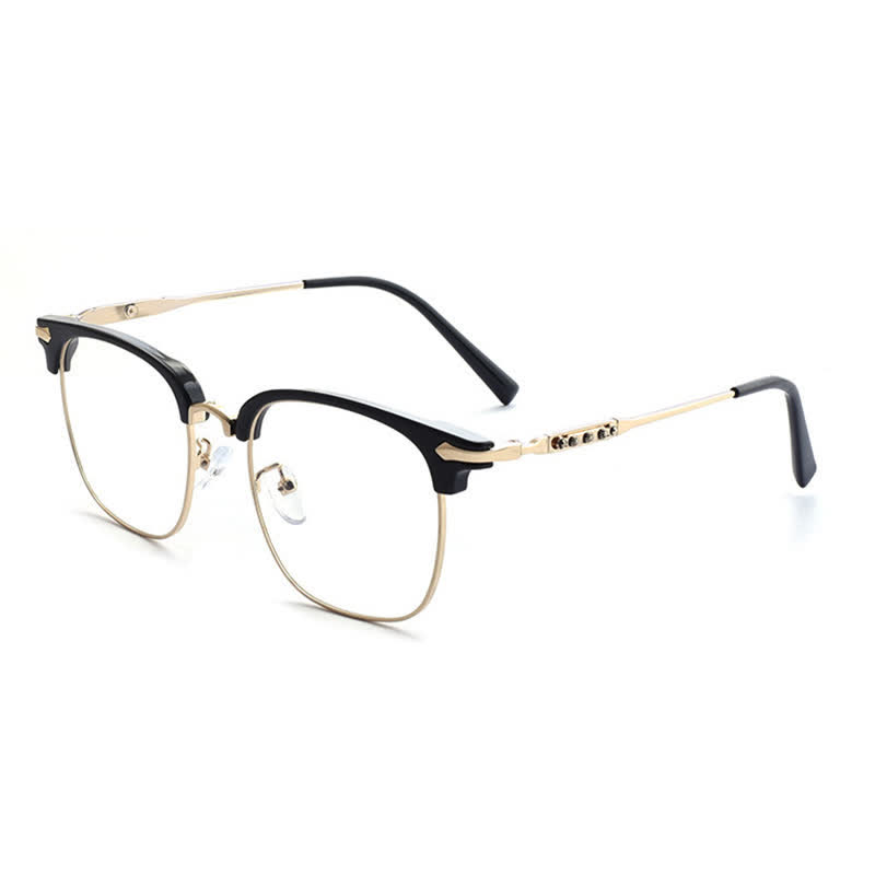Spykay™ EG26897 Classic Square Frame Anti-blue Light Browline Glasses - Black/Golden - image 7