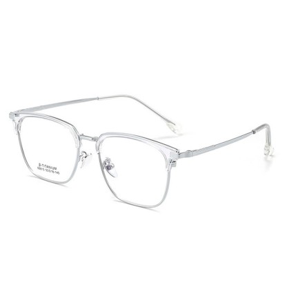 Spykay™ EG26899 Simple Anti-blue Light Square Frame Browline Glasses - Silver - image 3