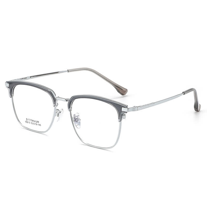 Spykay™ EG26899 Simple Anti-blue Light Square Frame Browline Glasses - Grey - image 1