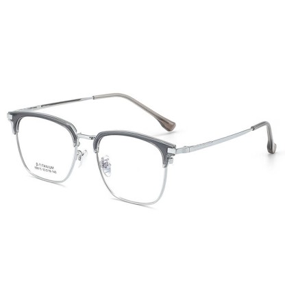 Spykay™ EG26899 Simple Anti-blue Light Square Frame Browline Glasses - Grey - image 1