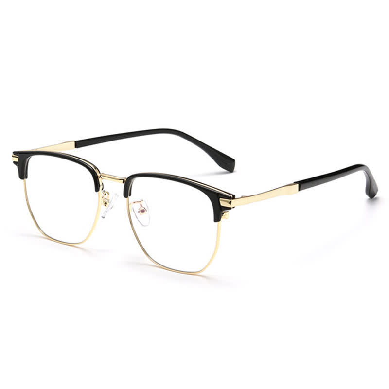Spykay™ EG26900 Classic Anti-blue Light Square Frame Browline Glasses - Black/Golden - image 2