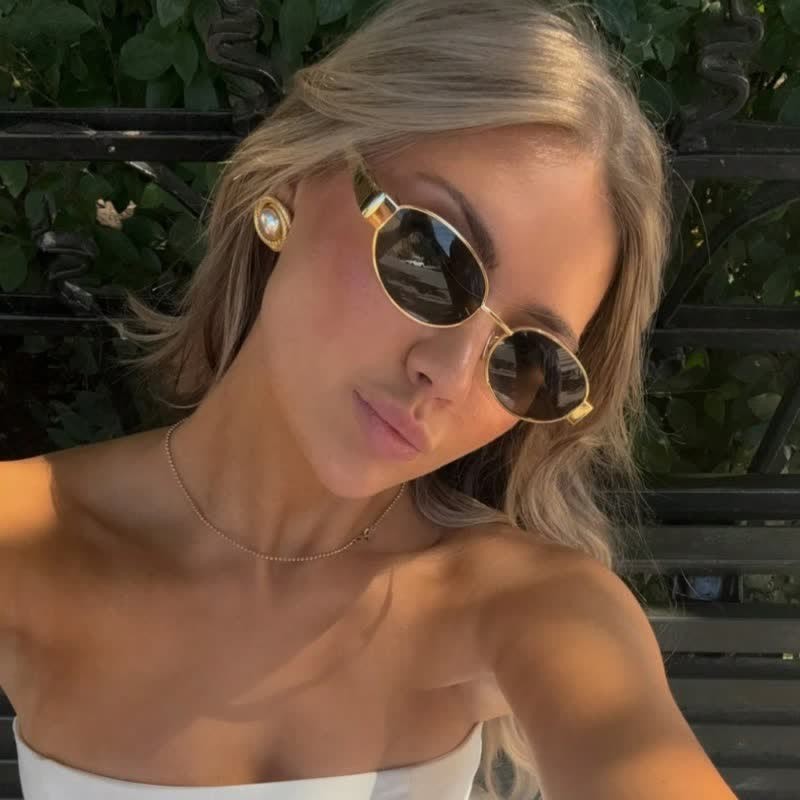 Spykay™ SG60707 Oval Frames Metal Temples Retro-Vinatge Sunglasses - image 10